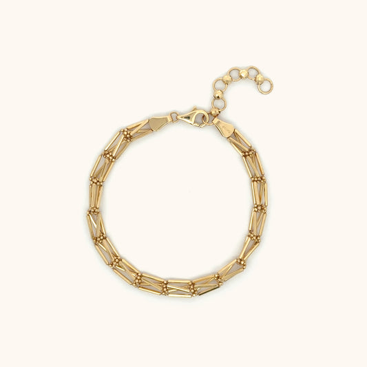 3D Gold Chain Bracelet