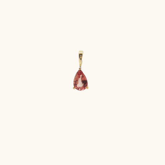 Pear Sapphire Orange Red Pendant