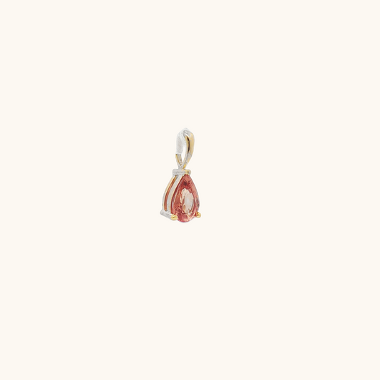 Pear Sapphire Orange Red Pendant