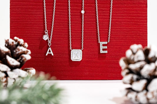 Pave Diamond Initial Pendant Necklace