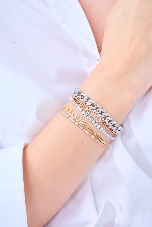 XOXO Cuban Chain Bracelet