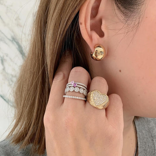 Radiant Hexagon Sapphire Diamond Ring