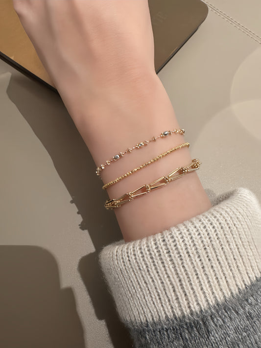 3D Gold Chain Bracelet