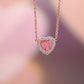 Heart Rhodonite Diamond Halo Necklace