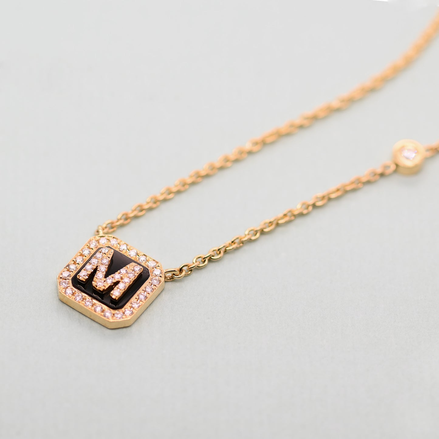 Pave Diamond Initial Pendant Necklace