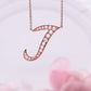 Initial J Diamond Pendant Necklace