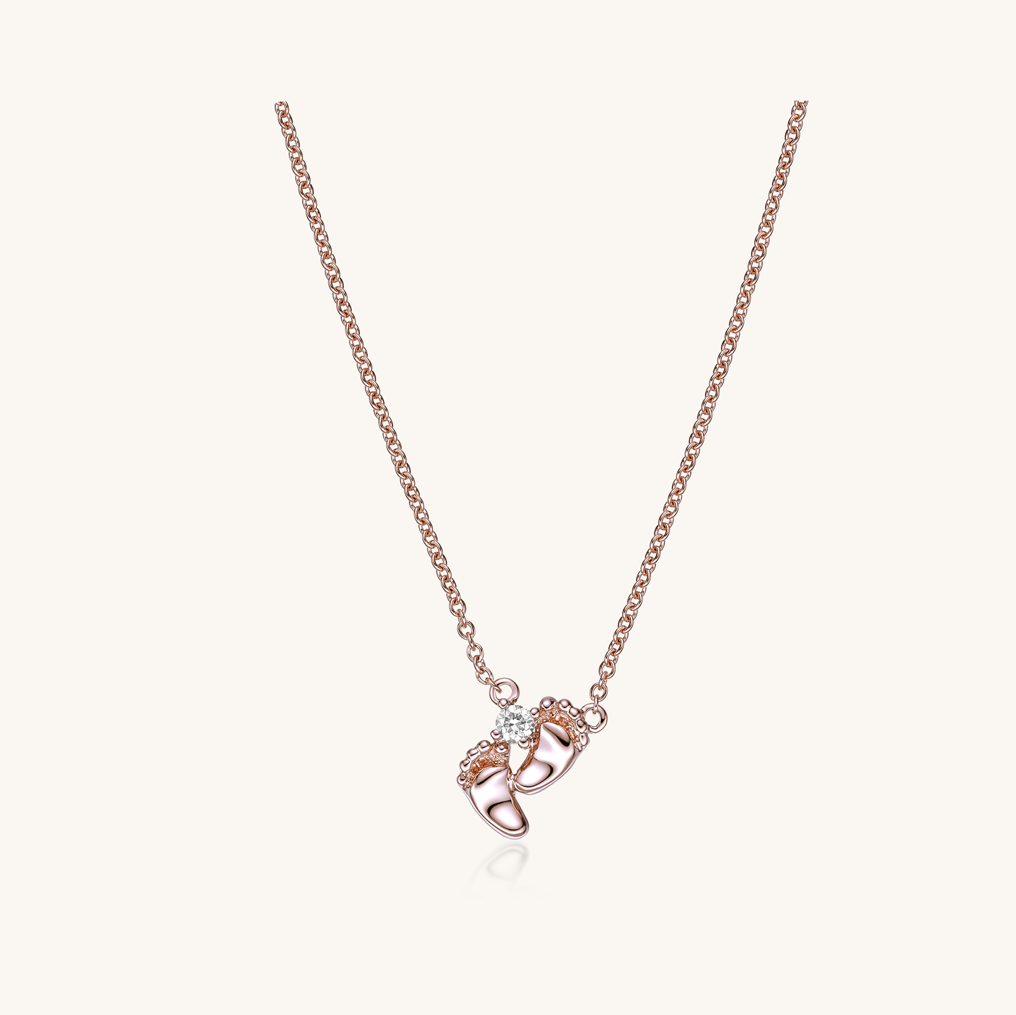 Mini Little Footprint Diamond Necklace