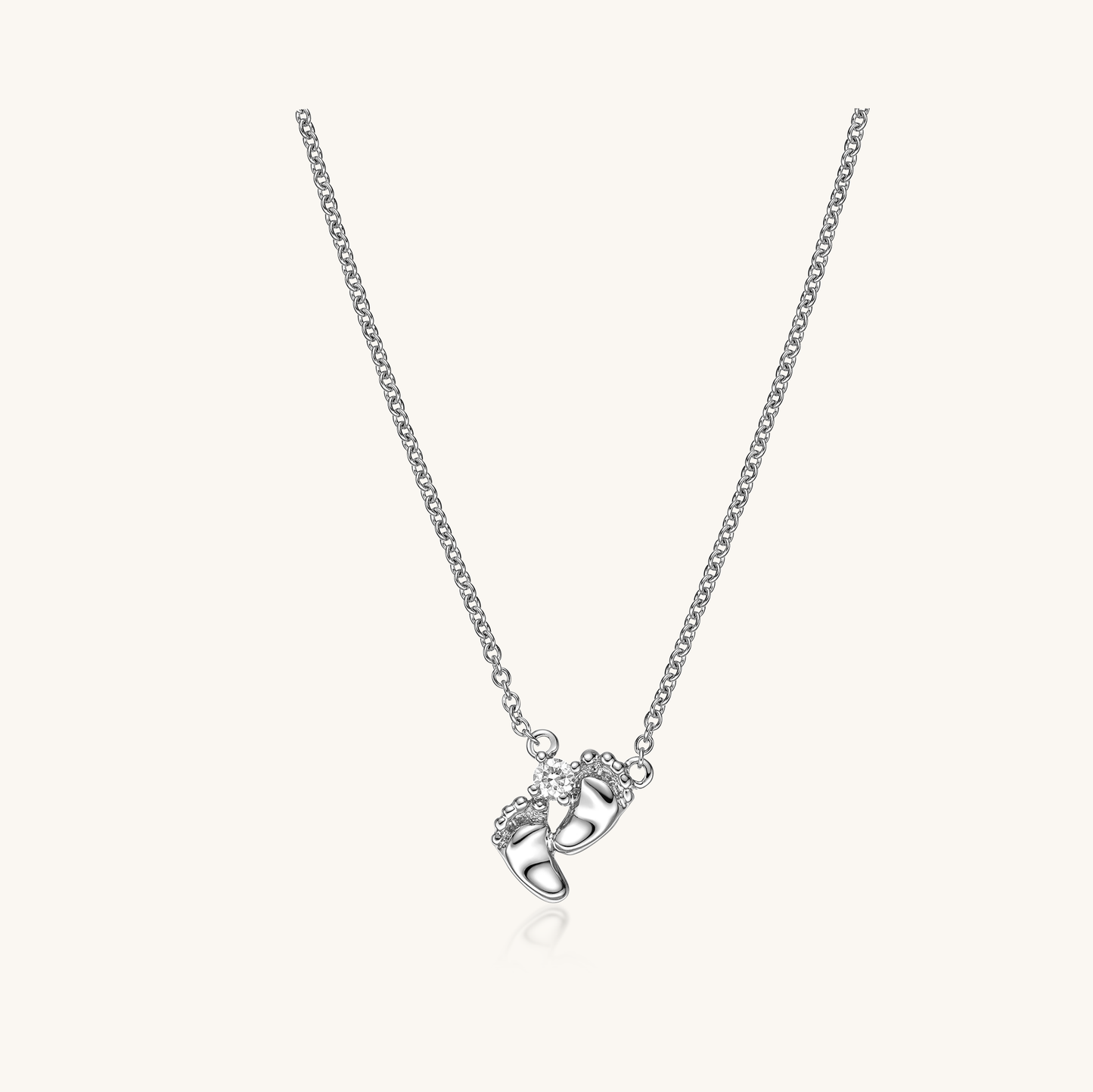 Mini Little Footprint Diamond Necklace