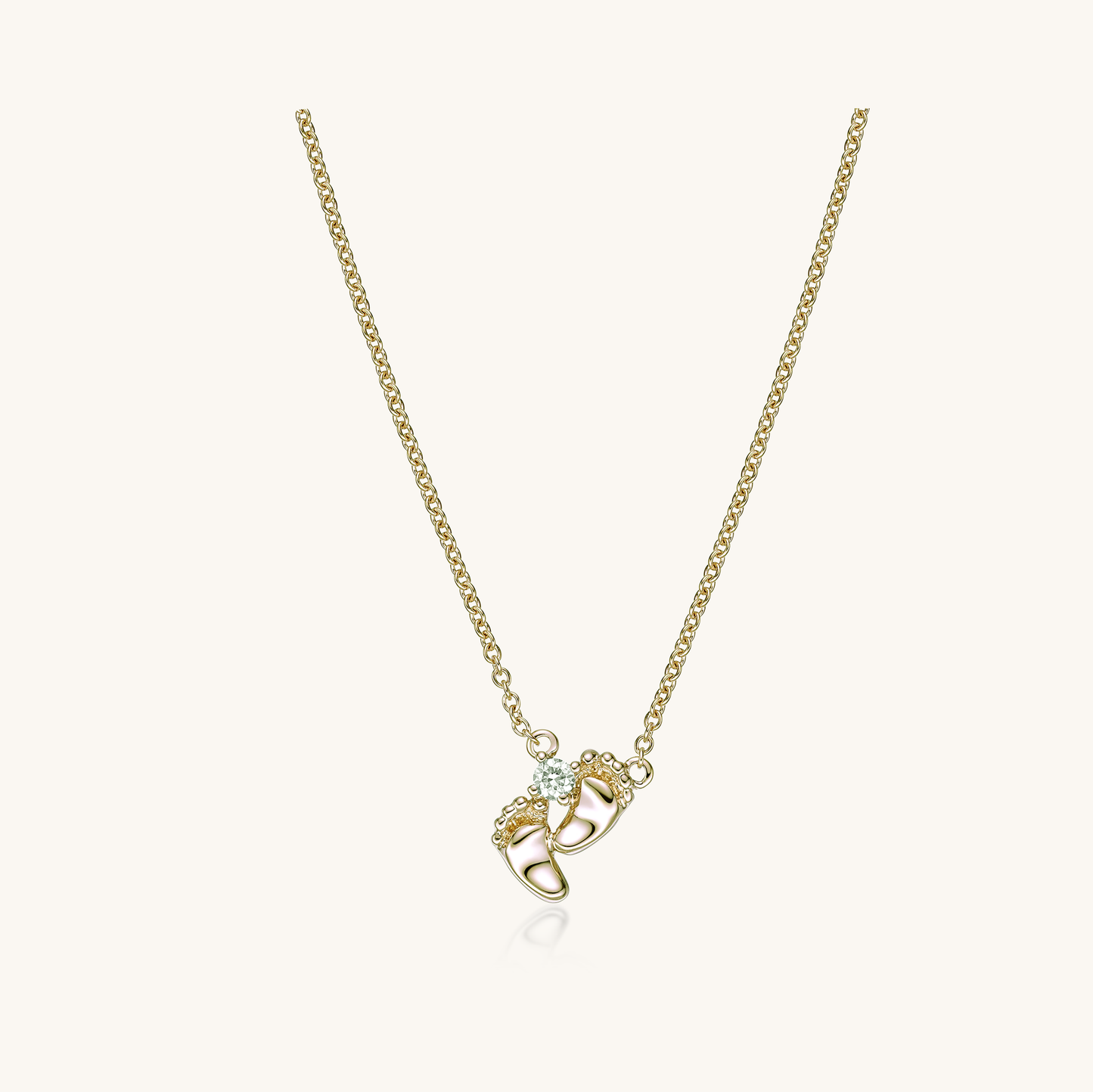 Mini Little Footprint Diamond Necklace