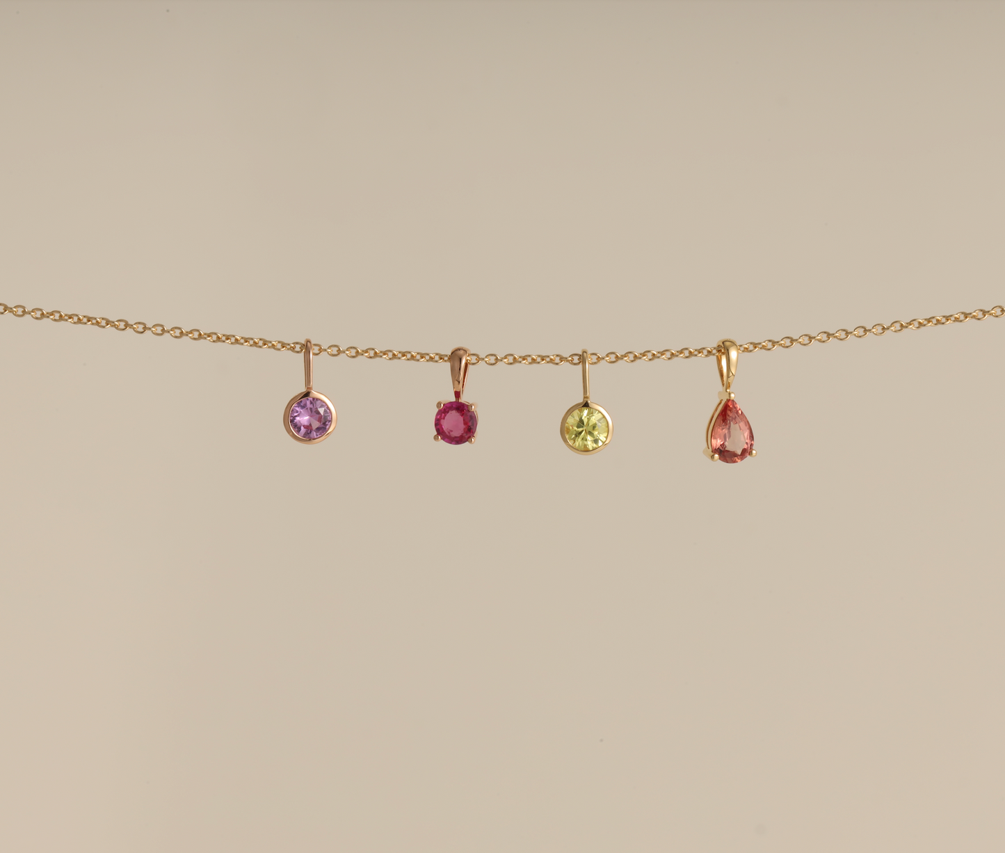 Pear Sapphire Pink Pendant